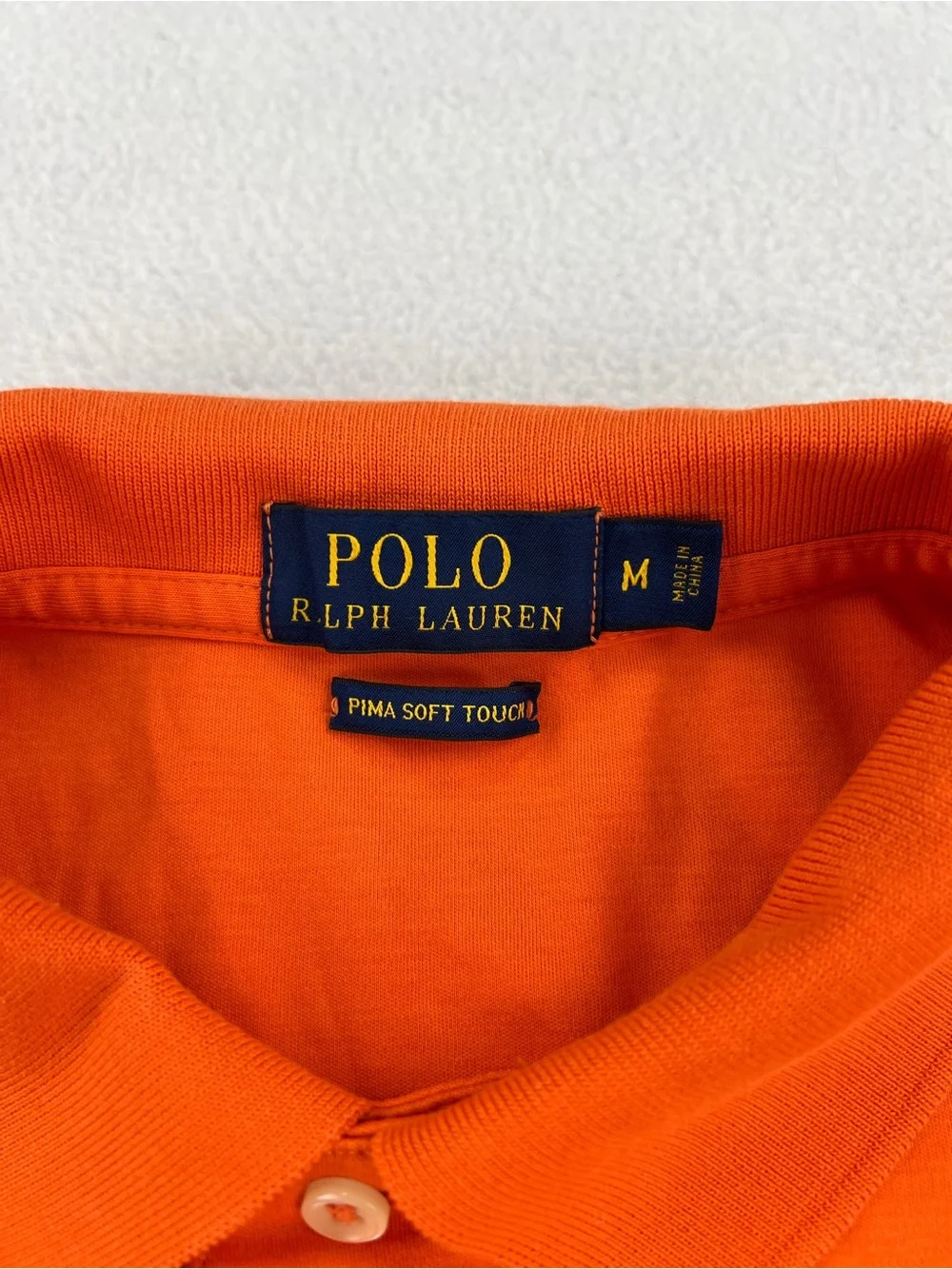 Polo Ralph Lauren Pima Soft Touch Orange Polo shirt Classic Pony Logo Men Size M